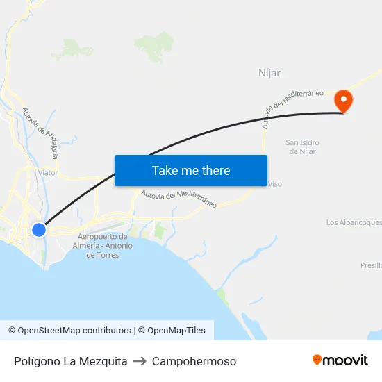 Polígono La Mezquita to Campohermoso map