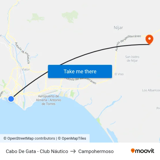 Cabo De Gata - Club Náutico to Campohermoso map