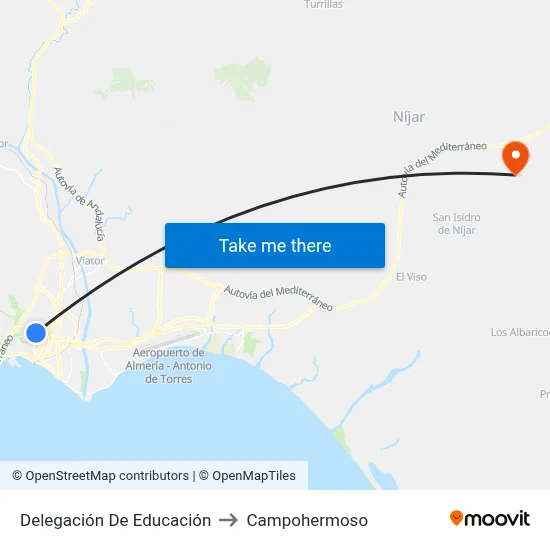 Delegación De Educación to Campohermoso map