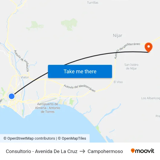 Consultorio - Avenida De La Cruz to Campohermoso map