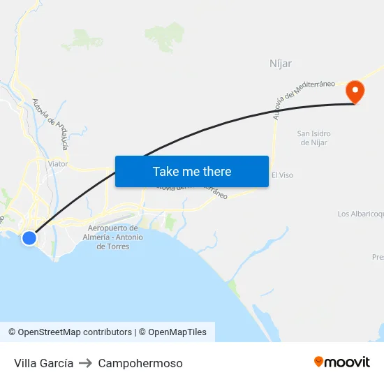 Villa García to Campohermoso map
