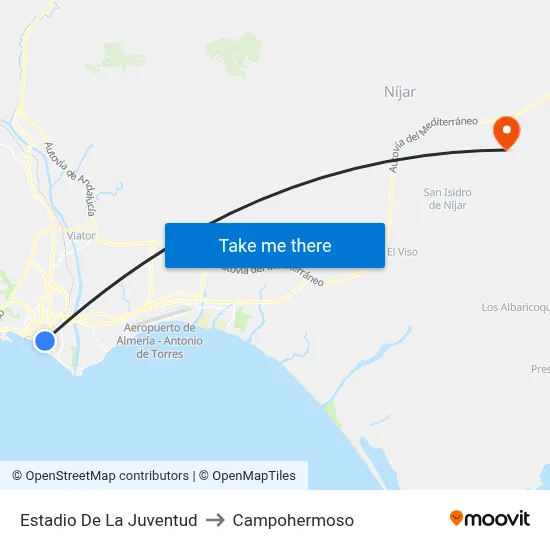 Estadio De La Juventud to Campohermoso map