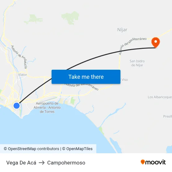 Vega De Acá to Campohermoso map