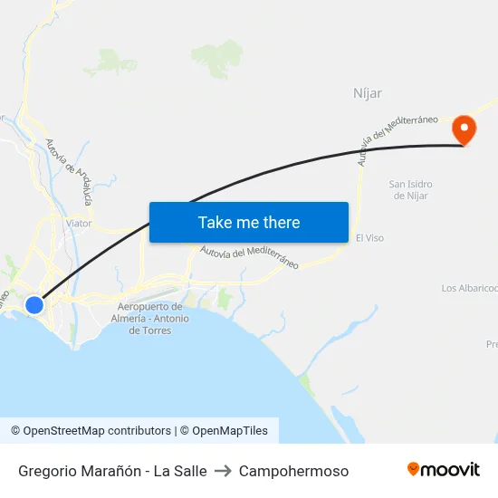 Gregorio Marañón - La Salle to Campohermoso map