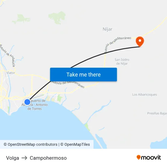 Volga to Campohermoso map