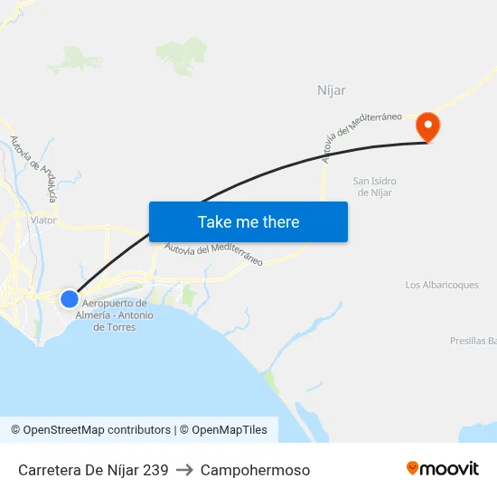 Carretera De Níjar 239 to Campohermoso map