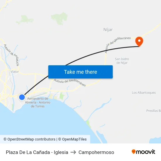 Plaza De La Cañada - Iglesia to Campohermoso map