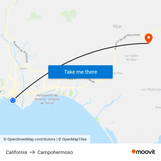 California to Campohermoso map