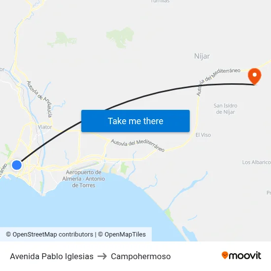 Avenida Pablo Iglesias to Campohermoso map