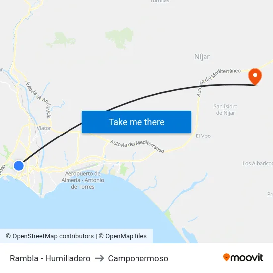 Rambla - Humilladero to Campohermoso map