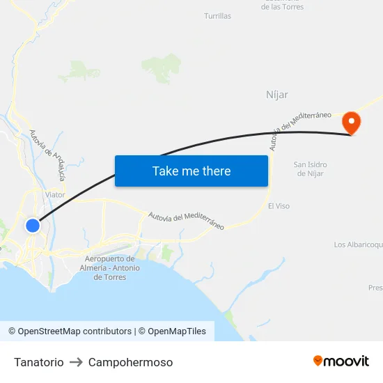 Tanatorio to Campohermoso map