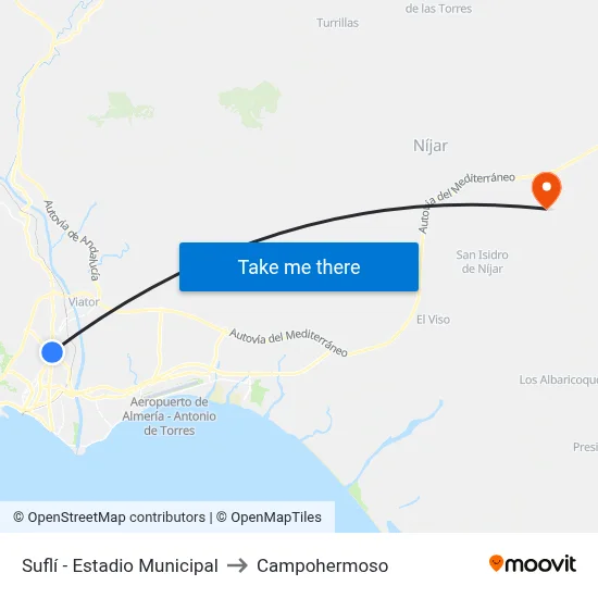 Suflí - Estadio Municipal to Campohermoso map