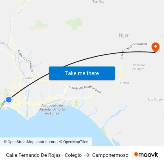 Calle Fernando De Rojas - Colegio to Campohermoso map