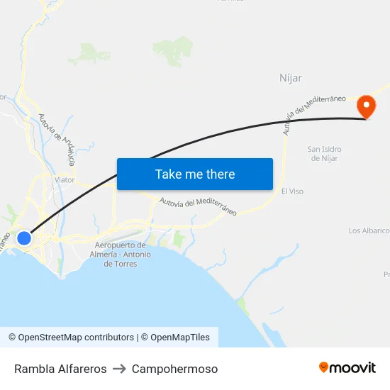 Rambla Alfareros to Campohermoso map
