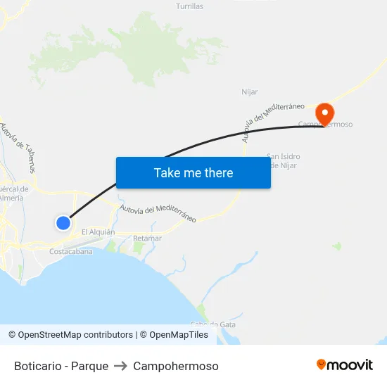 Boticario - Parque to Campohermoso map