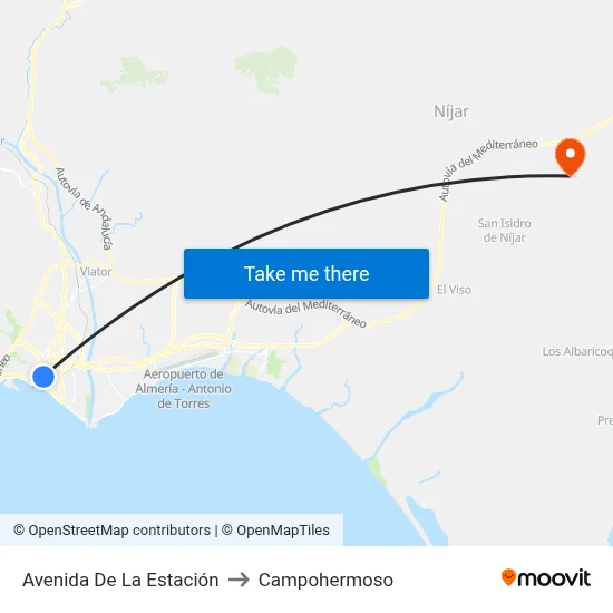 Avenida De La Estación to Campohermoso map