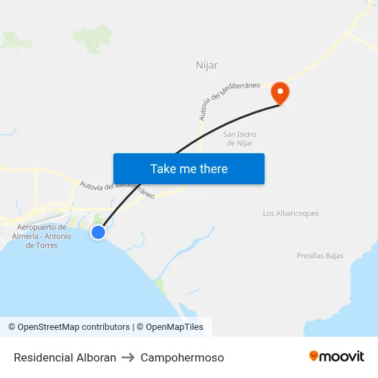 Residencial Alboran to Campohermoso map