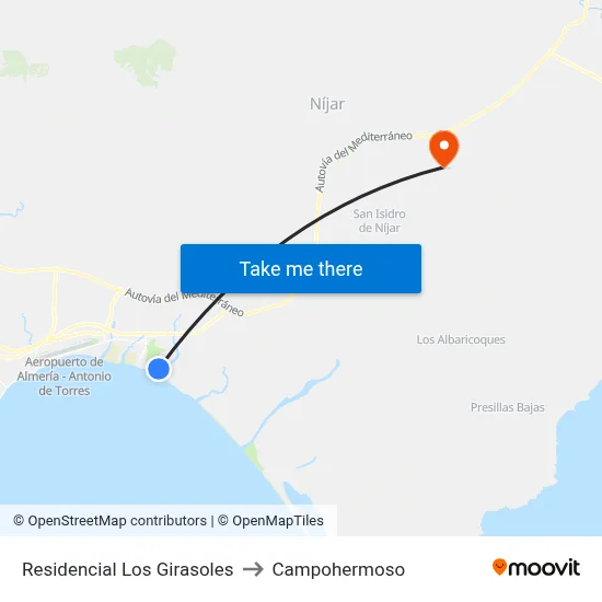 Residencial Los Girasoles to Campohermoso map