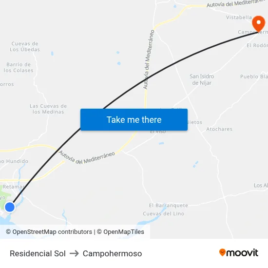 Residencial Sol to Campohermoso map