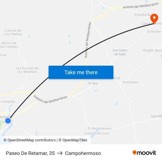Paseo De Retamar, 35 to Campohermoso map