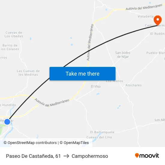 Paseo De Castañeda, 61 to Campohermoso map