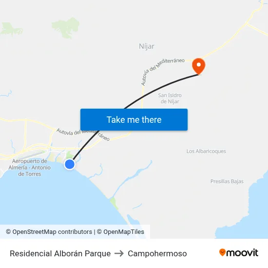 Residencial Alborán Parque to Campohermoso map