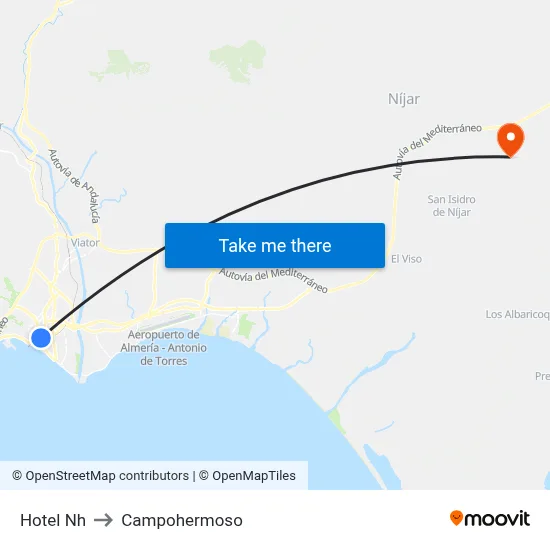 Hotel Nh to Campohermoso map