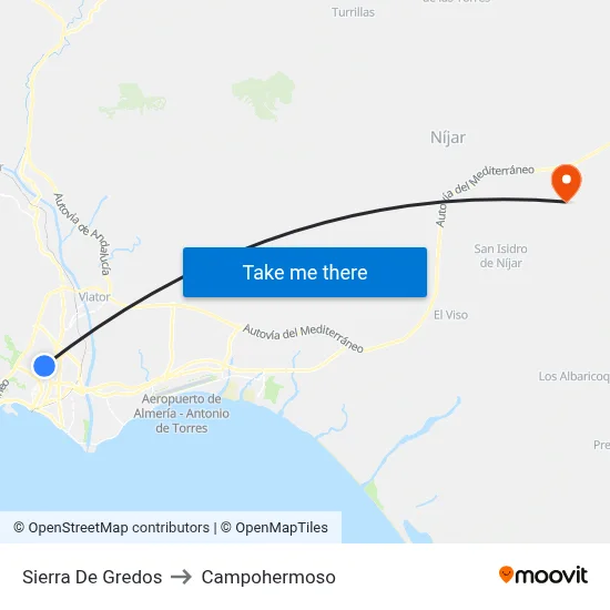Sierra De Gredos to Campohermoso map