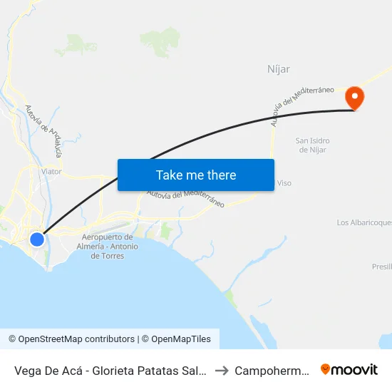 Vega De Acá - Glorieta Patatas Salcedo to Campohermoso map