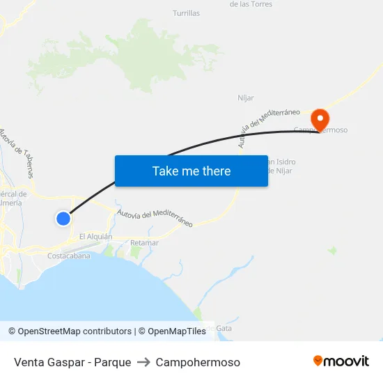 Venta Gaspar - Parque to Campohermoso map