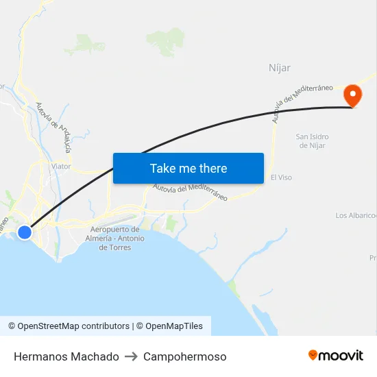 Hermanos Machado to Campohermoso map