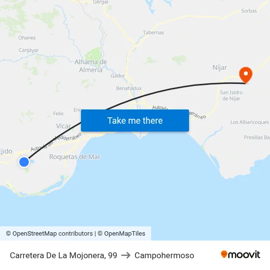 Carretera De La Mojonera, 99 to Campohermoso map