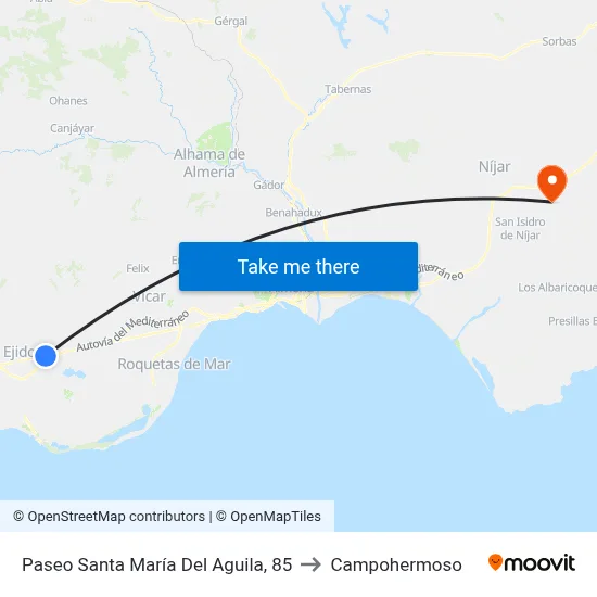Paseo Santa María Del Aguila, 85 to Campohermoso map