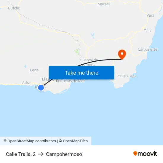 Calle Tralla, 2 to Campohermoso map