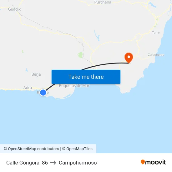 Calle Góngora, 86 to Campohermoso map