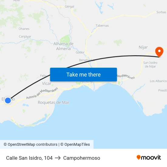 Calle San Isidro, 104 to Campohermoso map