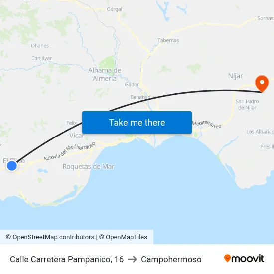 Calle Carretera Pampanico, 16 to Campohermoso map