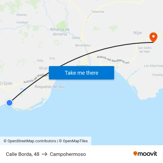 Calle Borda, 48 to Campohermoso map