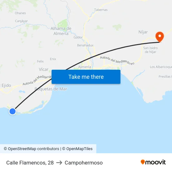 Calle Flamencos, 28 to Campohermoso map