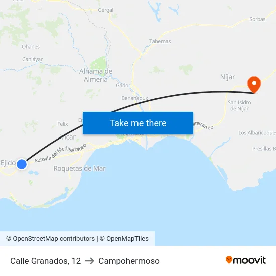 Calle Granados, 12 to Campohermoso map