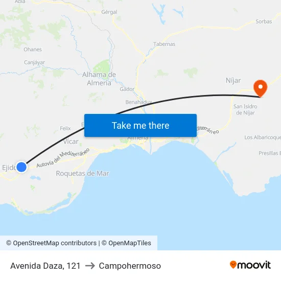 Avenida Daza, 121 to Campohermoso map