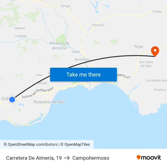 Carretera De Almería, 19 to Campohermoso map