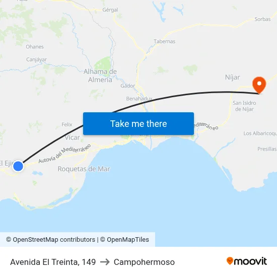 Avenida El Treinta, 149 to Campohermoso map