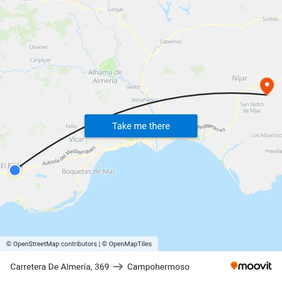 Carretera De Almería, 369 to Campohermoso map