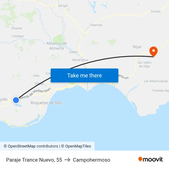 Paraje Trance Nuevo, 55 to Campohermoso map