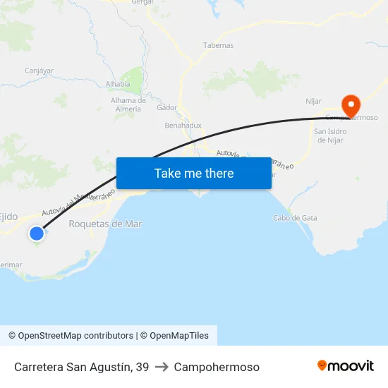 Carretera San Agustín, 39 to Campohermoso map