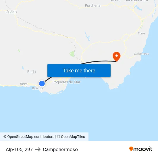 Alp-105, 297 to Campohermoso map