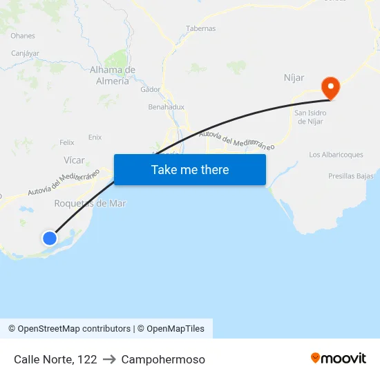 Calle Norte, 122 to Campohermoso map