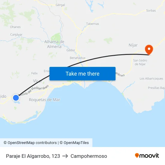 Paraje El Algarrobo, 123 to Campohermoso map