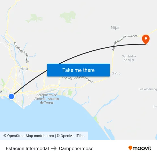 Estación Intermodal to Campohermoso map